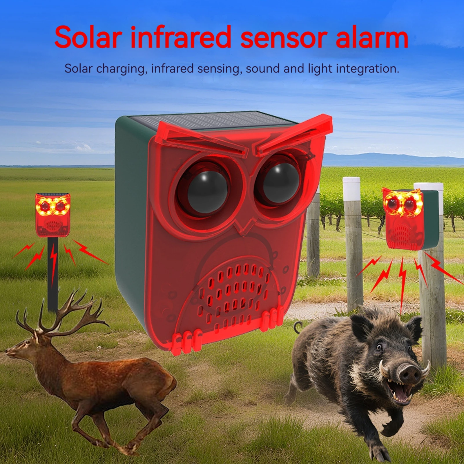 Pet Immune Pir Sensor - Alarme solaire extérieure étanche avec détecteur