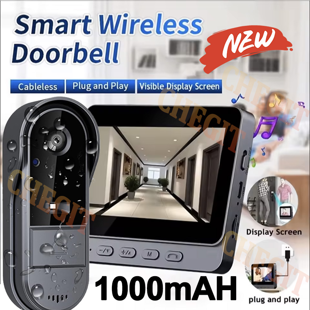 Home Security Honeywell - Sonnette Wifi sans fil avec caméra,