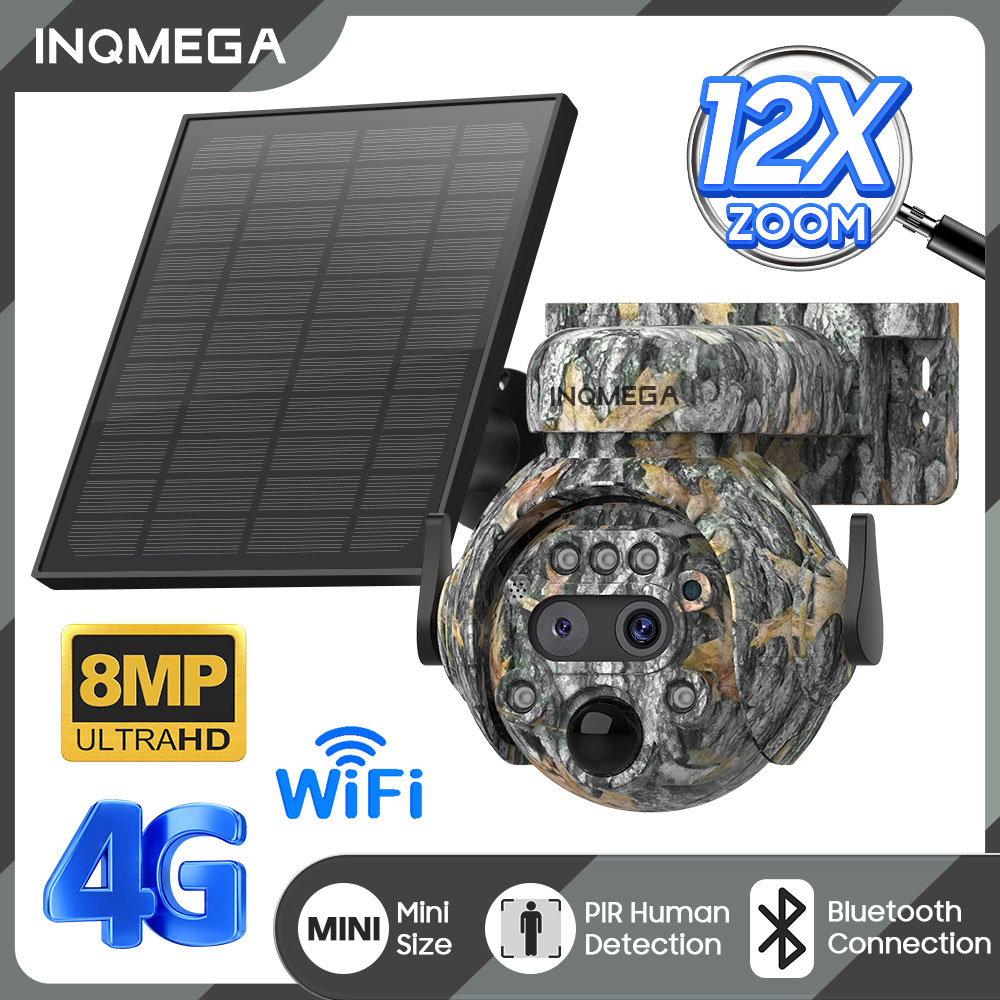 Home Security Panel - INQMEGA 8MP caméra à énergie solaire