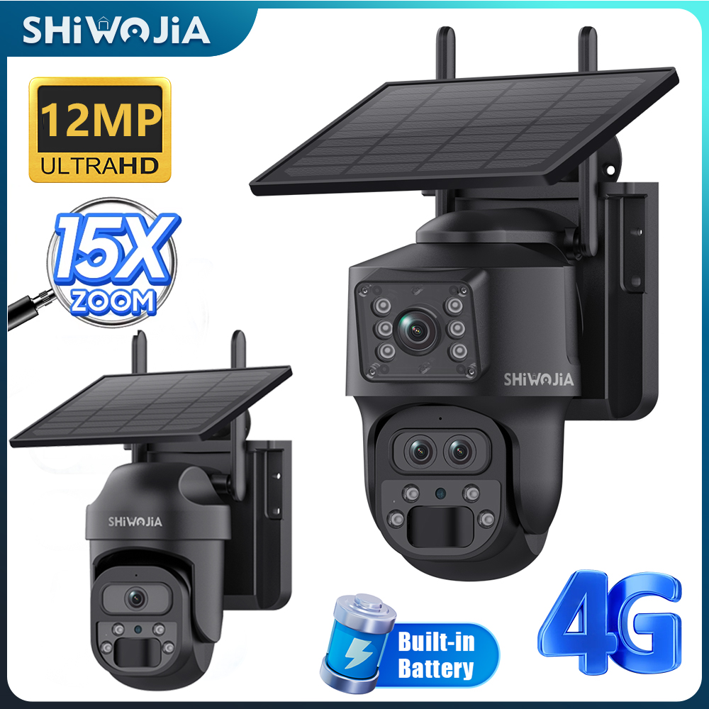 Home Security Panel - SHIWOJIA Caméra solaire ZOOM 15X 4G