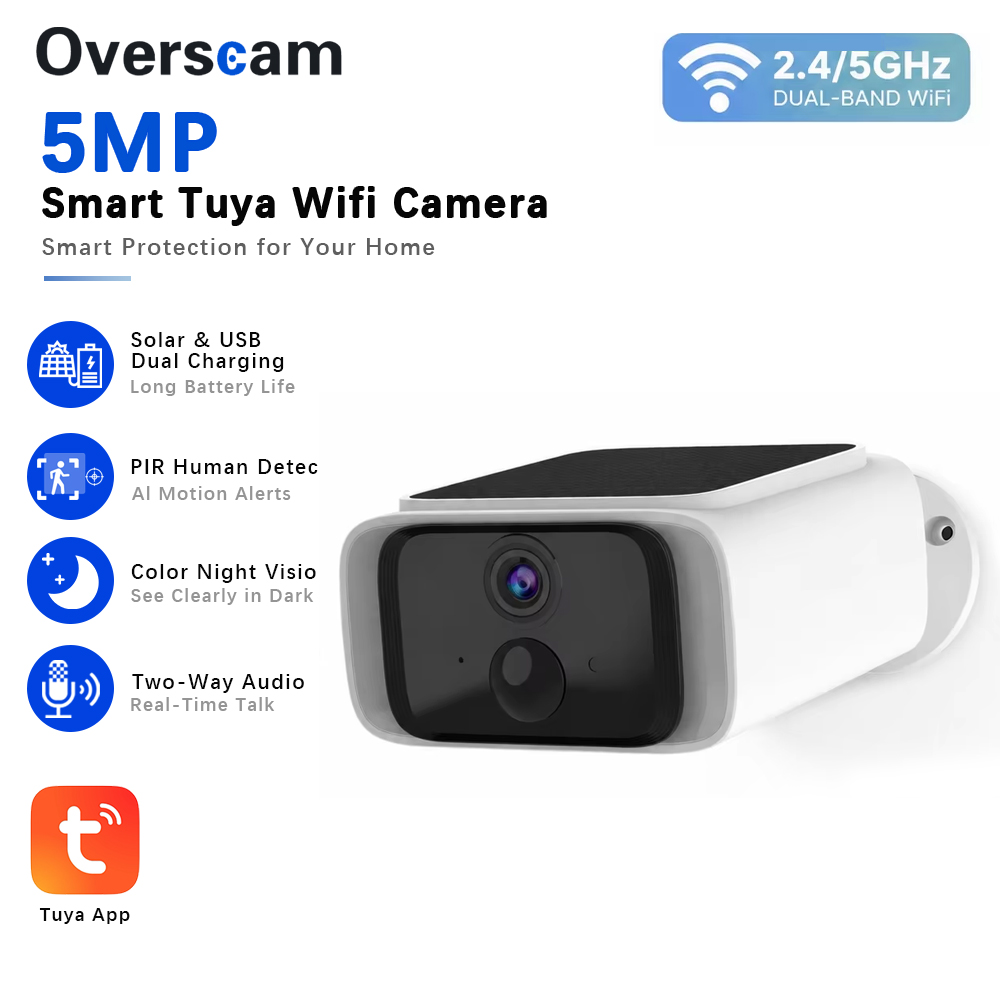 Home Security Panel - Caméra de sécurité solaire Tuya 5MP