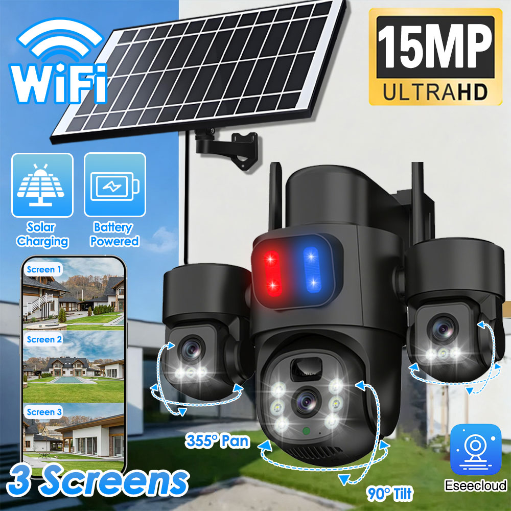 Home Security Panel - Caméra solaire PTZ WIFI extérieure 15MP