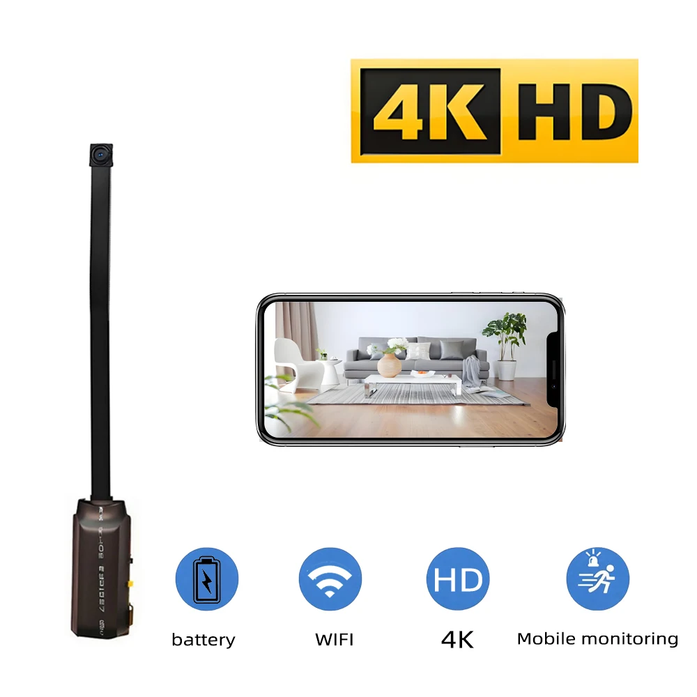 Hidden Camera Clock - Version améliorée, mini caméra WiFi 4K