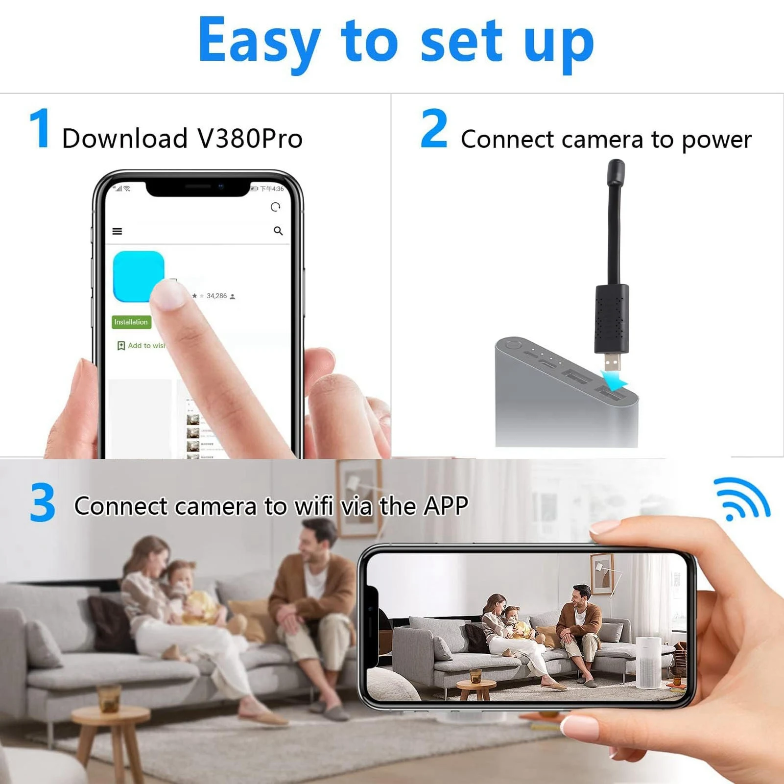 Caméra de sécurité WiFi USB 10 - Hidden Camera Clock avis et prix